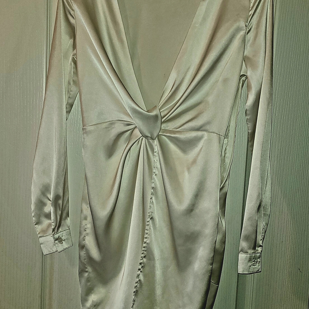 Fashion Nova White Satin Dress Sz S NWOT